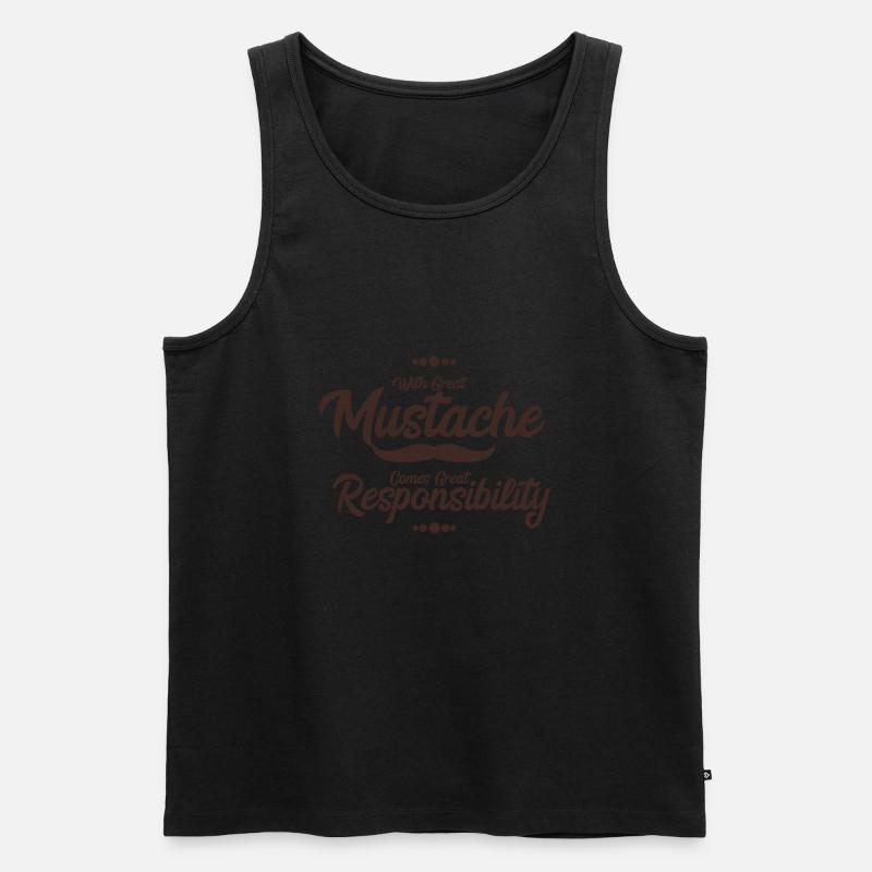 Mustache - Schnurrbart Bart - Männer Premium Bio Tank Top - Schwarz