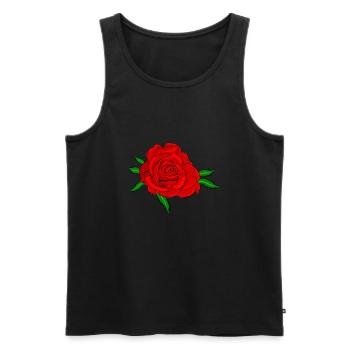 Rote Rose Blume - Männer Premium Bio Tank Top - Schwarz - Vorne - AI Model Male 178 light (178cm)