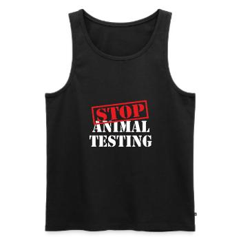 stop animal testing - animal rights - Männer Premium Bio Tank Top - Schwarz - Vorne - AI Model Male 178 light (178cm)