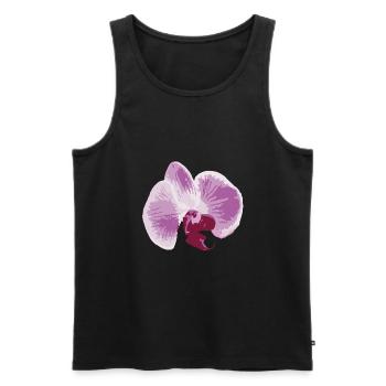 orchidée - Débardeur bio Premium Homme - noir - Devant - AI Model Male 178 light (178cm)