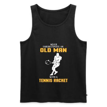 Tennis Racket Geschenkidee Tennisspiel Tennisball - Männer Premium Bio Tank Top - Schwarz - Vorne - Michal (187cm)