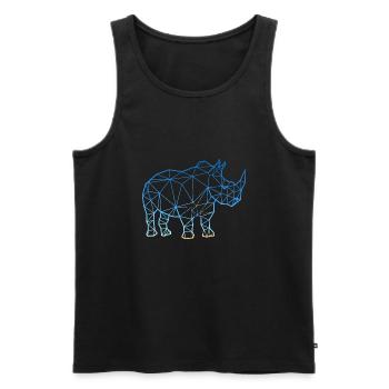 Rhinoceros in polygon style - Men's Premium Organic Tank Top - black - Front - Michal (187cm)
