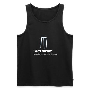 Abstimmung Hocker! - Männer Premium Bio Tank Top - Schwarz - Vorne - AI Model Male 178 light (178cm)