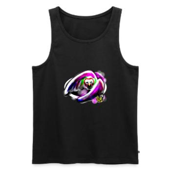 Bunte Eule - Männer Premium Bio Tank Top - Schwarz - Vorne - AI Model Male 178 light (178cm)