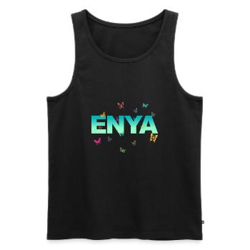 Enya - Beautiful name with butterflies, girls - Men's Premium Organic Tank Top - black - Front - AI Model Male 178 light (178cm)