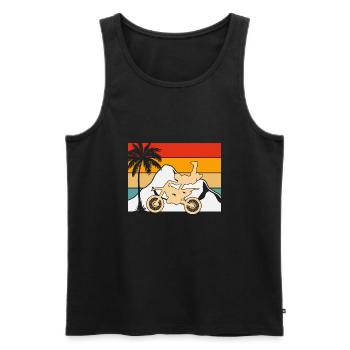 Dirt Bike Rider Retro Sunset - Männer Premium Bio Tank Top - Schwarz - Vorne - Michal (187cm)