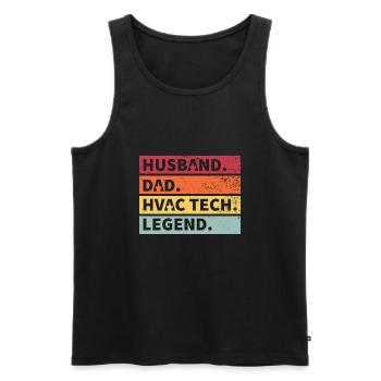 Husband Dad Legend Funny Gift - Men's Premium Organic Tank Top - black - Front - AI Model Male 178 light (178cm)