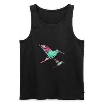 kolibri, graffiti ,malerei, blumen,vogel,malerei, - Männer Premium Bio Tank Top - Schwarz - Vorne - Michal (187cm)