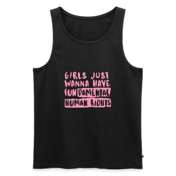 Les droits reproductifs sont des droits des femmes - Débardeur bio Premium Homme - noir - Devant - AI Model Male 178 light (178cm)
