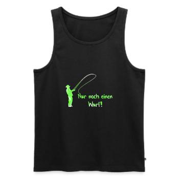 Angeln, Angler nur noch einen Wurf! - Männer Premium Bio Tank Top - Schwarz - Vorne - AI Model Male 178 light (178cm)