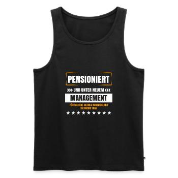 Pension lustige Sprüche Pensionist Rentner Humor - Männer Premium Bio Tank Top - Schwarz - Vorne - Michal (187cm)