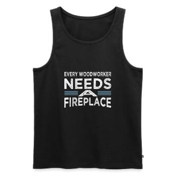 funny sayings joke carpentry - Männer Premium Bio Tank Top - Schwarz - Vorne - Michal (187cm)