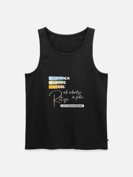Sommer Sonne Hitze ich schwitze in jeder Ritze fun - Männer Premium Bio Tank Top - Schwarz
