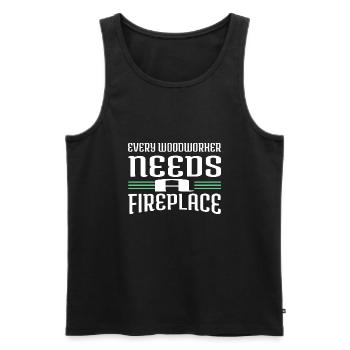 badge tools felling funny quote tree best hearbeat - Men's Premium Organic Tank Top - black - Front - AI Model Male 178 light (178cm)