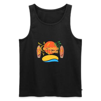SUMMER TIME - Débardeur bio Premium Homme - noir - Devant - AI Model Male 178 light (178cm)