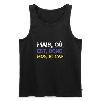 Pastis Mais Où Donc Mon Cadeau Homme Alcool Humour - Débardeur bio Premium Homme - noir - Devant - Michal (187cm)