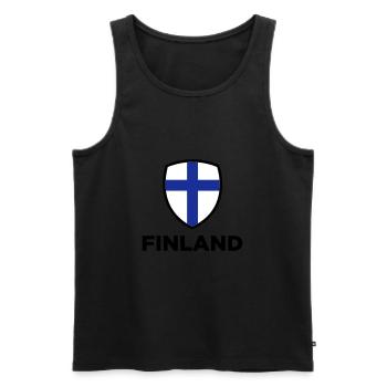 National Flag of Finland - Men's Premium Organic Tank Top - black - Front - AI Model Male 178 light (178cm)
