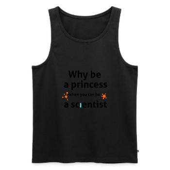 pourquoi être une princesse quand vous pouvez être un scientifique - Débardeur bio Premium Homme - noir - Devant - AI Model Male 178 light (178cm)