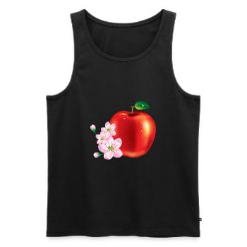 Apfel mit Kirschblüten design - Männer Premium Bio Tank Top - Schwarz - Vorne - AI Model Male 178 light (178cm)