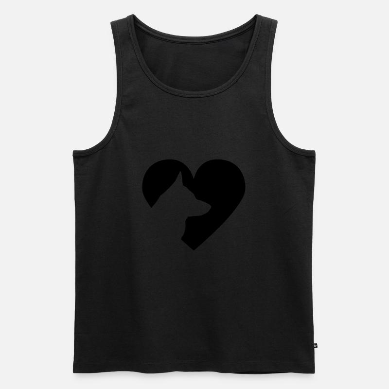 Herz mit Schäferhund Vector - Männer Premium Bio Tank Top - Schwarz