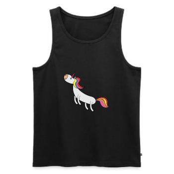 Einhorn - Männer Premium Bio Tank Top - Schwarz - Vorne - AI Model Male 178 light (178cm)