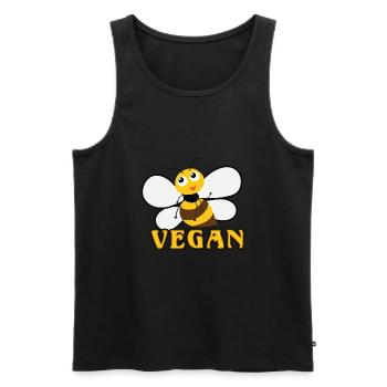 Idée de cadeau de végétarien végétarien - Débardeur bio Premium Homme - noir - Devant - Michal (187cm)