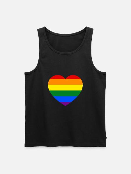 Gay Pride Heart Flag - Men's Premium Organic Tank Top - black