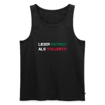 Lieber Patriot als Vollidiot! - Männer Premium Bio Tank Top - Schwarz - Vorne - AI Model Male 178 light (178cm)