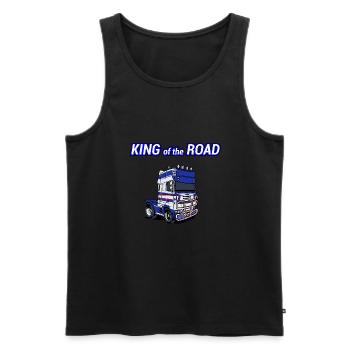 King of the Road - Männer Premium Bio Tank Top - Schwarz - Vorne - Michal (187cm)