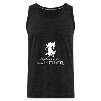 Mage Healer Fantasy - Men's Premium Organic Tank Top - charcoal grey - Front - Alexander (188cm)