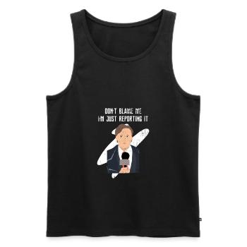 Reporter journalist - Men's Premium Organic Tank Top - black - Front - AI Model Male 178 light (178cm)