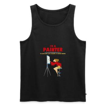 Painter Painter Work Occupation Draftsman Artist - Men's Premium Organic Tank Top - black - Front - AI Model Male 178 light (178cm)