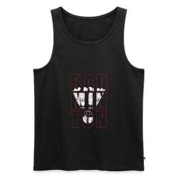 badminton - Men's Premium Organic Tank Top - black - Front - AI Model Male 178 light (178cm)