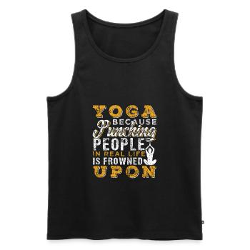yoga - Débardeur bio Premium Homme - noir - Devant - Michal (187cm)