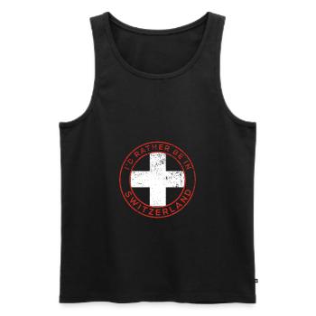 Schweiz - Männer Premium Bio Tank Top - Schwarz - Vorne - Michal (187cm)