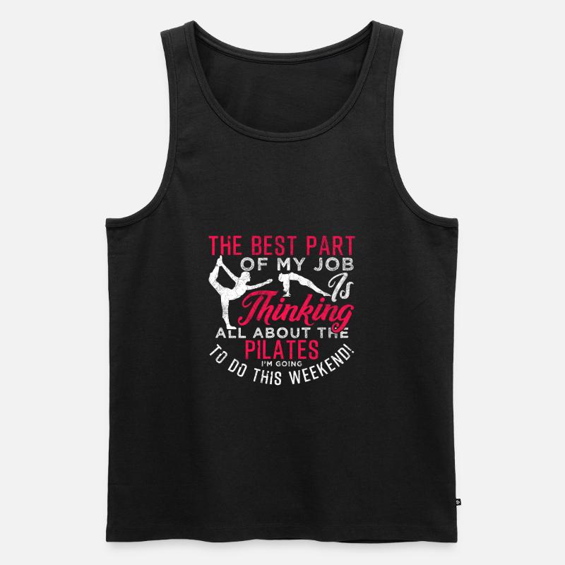 Pilates - Männer Premium Bio Tank Top - Schwarz