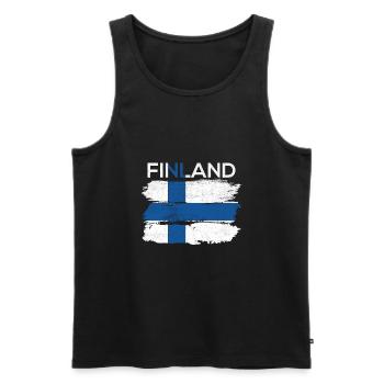 Finlande - Débardeur bio Premium Homme - noir - Devant - Michal (187cm)