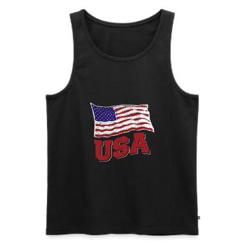 Amerika USA - Männer Premium Bio Tank Top - Schwarz - Vorne - Michal (187cm)