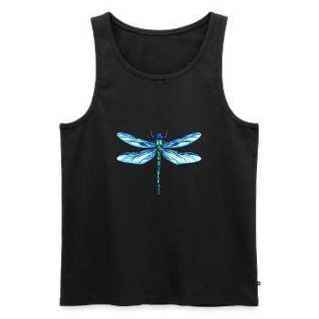 Dragonfly Libelle Geschenk Insekt bunt Flügel - Männer Premium Bio Tank Top - Schwarz - Vorne - AI Model Male 178 light (178cm)