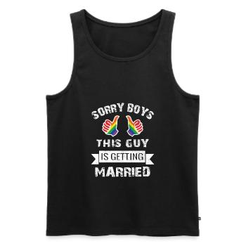 LGBT bachelor party goodbye - Men's Premium Organic Tank Top - black - Front - Michal (187cm)