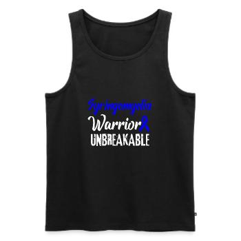Guerrier de conscience de la maladie de Syringomyelia - Débardeur bio Premium Homme - noir - Devant - AI Model Male 178 light (178cm)