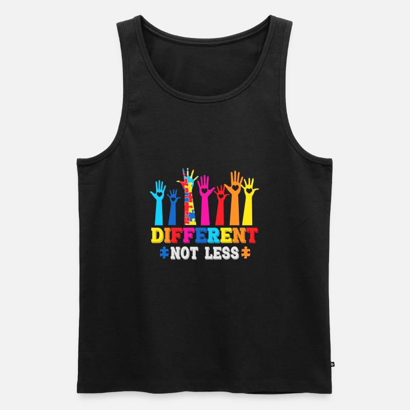 Different Not Less - Männer Premium Bio Tank Top - Schwarz