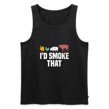 I'D SMOKE THAT Funny BBQ Smoker Barbecue - Männer Premium Bio Tank Top - Schwarz - Vorne - AI Model Male 178 light (178cm)