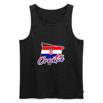 Croatia - Men's Premium Organic Tank Top - black - Front - Michal (187cm)