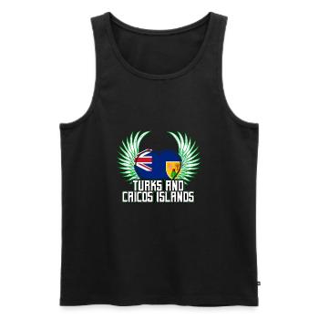 Îles Turks et Caïcos - Débardeur bio Premium Homme - noir - Devant - AI Model Male 178 light (178cm)