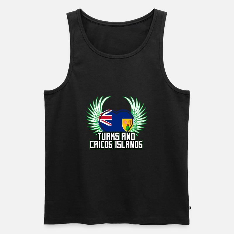 Turks- und Caicosinseln - Männer Premium Bio Tank Top - Schwarz