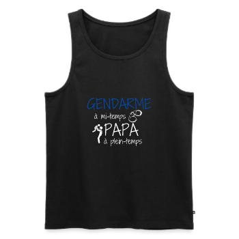 Cadeau papa gendarme - Débardeur bio Premium Homme - noir - Devant - Michal (187cm)