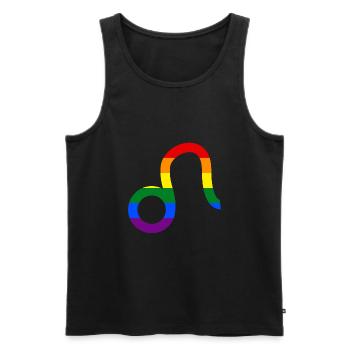 Signe du zodiaque Lion LGBT - Débardeur bio Premium Homme - noir - Devant - Michal (187cm)