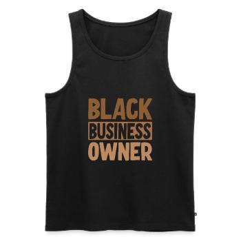 Black Business Owner - Men's Premium Organic Tank Top - black - Front - AI Model Male 178 light (178cm)