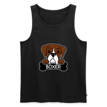Boxer and bones - Men's Premium Organic Tank Top - black - Front - Michal (187cm)